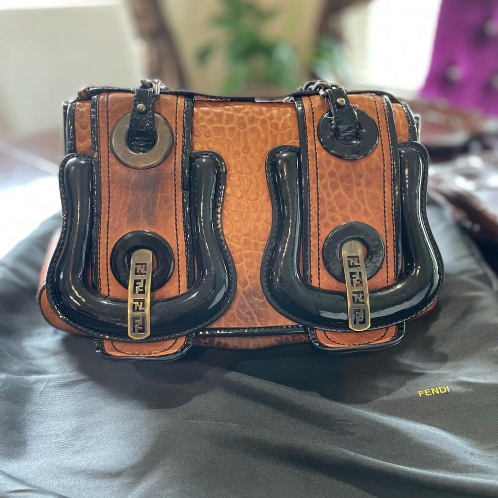 Fendi Tan and Black Shoulder Bag